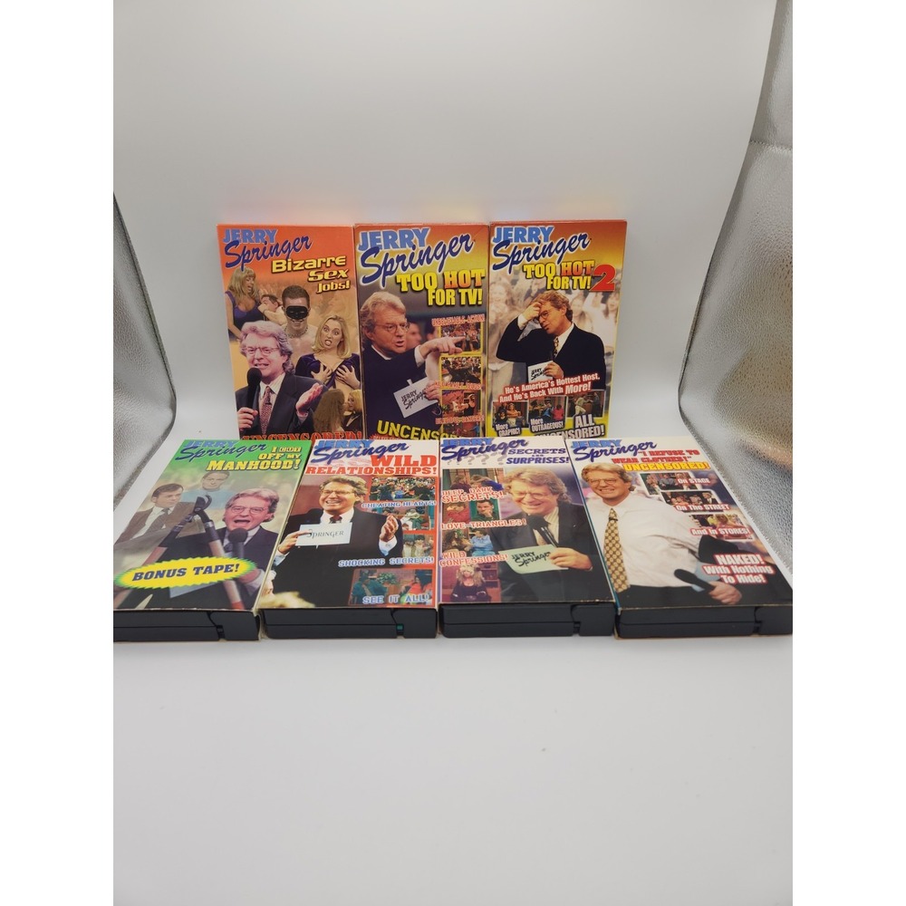 Jerry Springer VHS Lot 7 Tapes Uncensored Too Hot For TV Wild Relationships